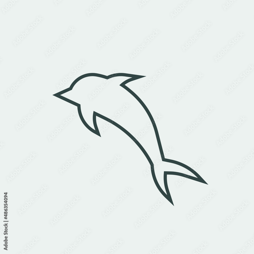 Fototapeta premium Dolphin vector icon illustration sign