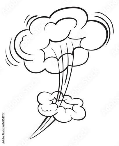 Smoke cloud in retro comic style. Air blowing effect