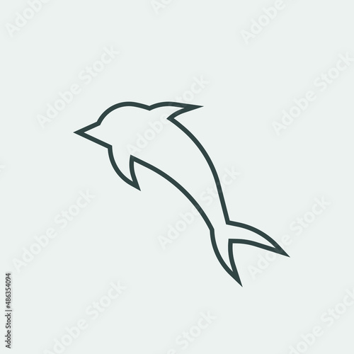 Dolphin vector icon illustration sign
