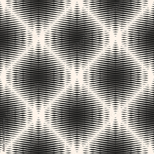 Wallpaper Mural Halftone mesh seamless pattern. Abstract black and white vector graphic texture with dash lines, diamond grid, lattice. Monochrome background with gradient transition effect. Modern repeat geo design Torontodigital.ca