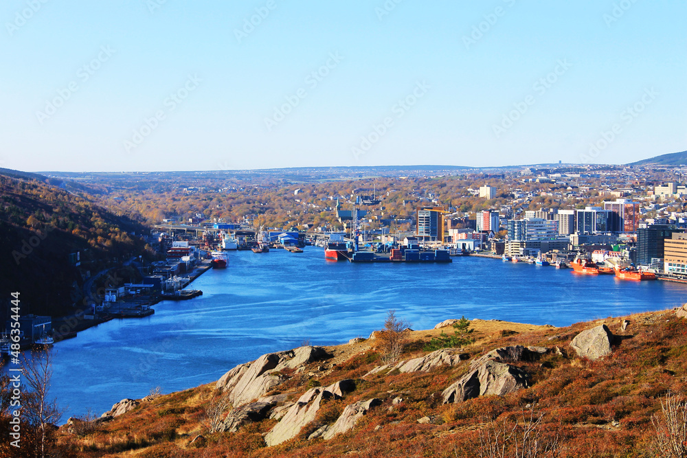 A view of St. John's Harbour and the city of St. John's, from Signal Hill.