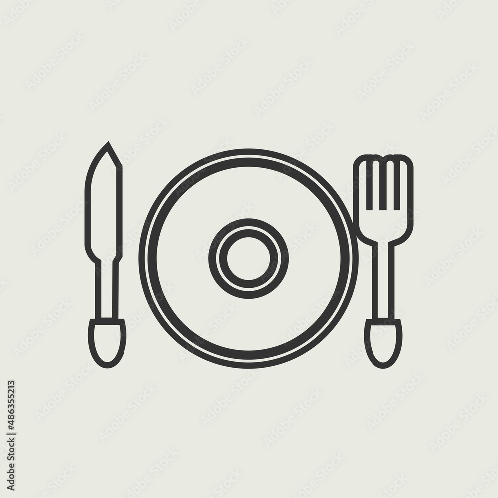 Knife_&_fork vector icon illustration sign Knife_&_fork vector icon illustration sign