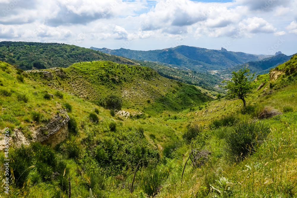 Obraz premium Travel and Holidays in Calabria Italy. South of Italy, Calabria, heel of the italian boot