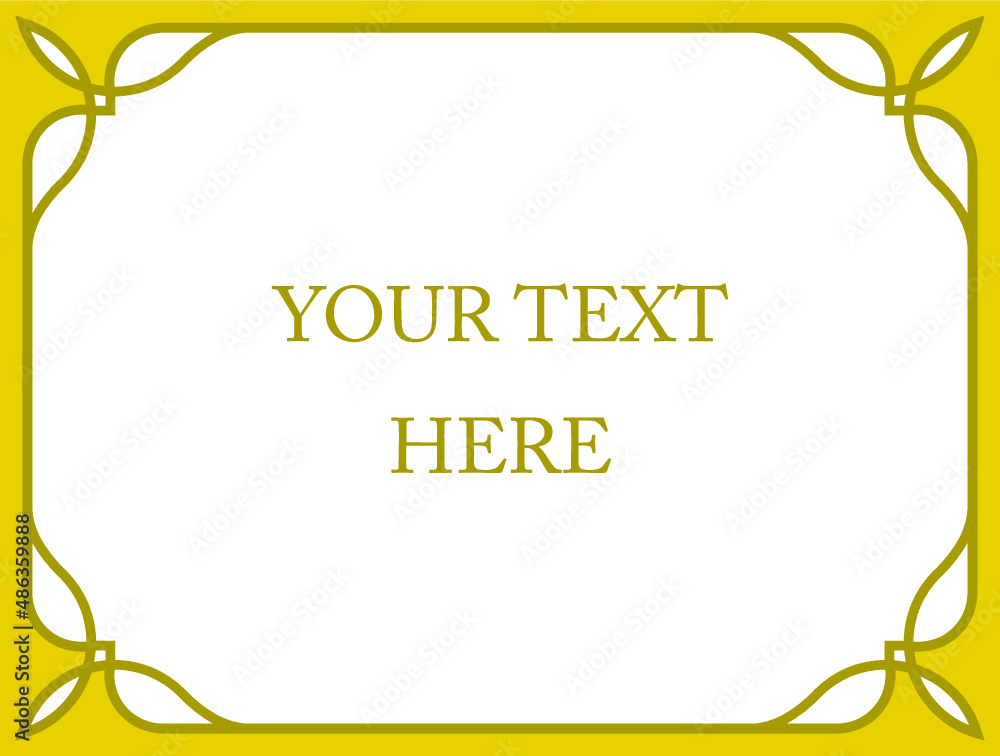 Yellow border frame board. Vector simple rectangular billboard, plaque ...