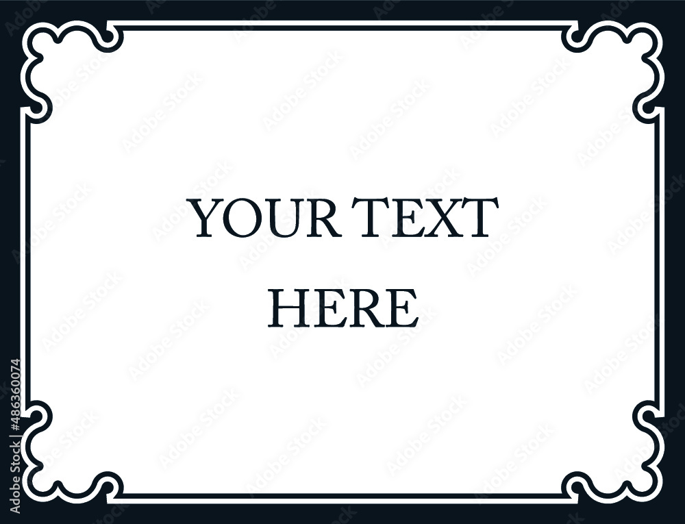 Vector border frame board. Simple rectangular billboard, plaque ...