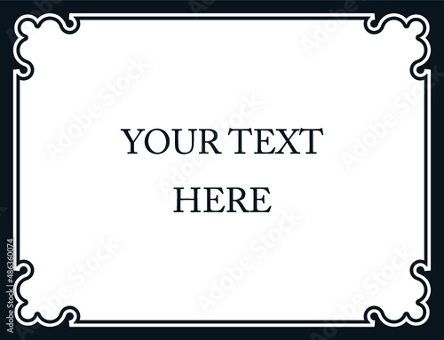 Vector border frame board. Simple rectangular billboard, plaque, signboard or label 