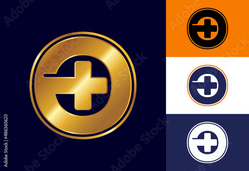Initial O monogram with a plus sign. Logo for medical or health business, and company identity
