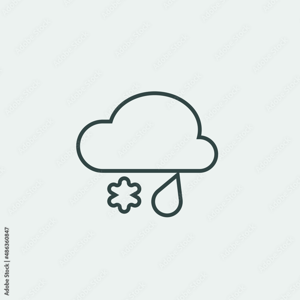 Snow_rain vector icon illustration sign Snow_rain vector icon illustration sign