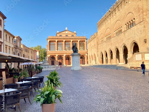 Canvas Print Piazza Cavour in Rimini (Italy), which is also overlooked by the Town Hall build