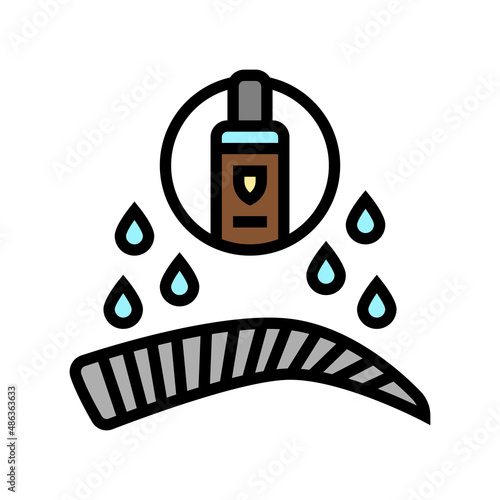 waterproof eyebrow color icon vector. waterproof eyebrow sign. isolated symbol illustration