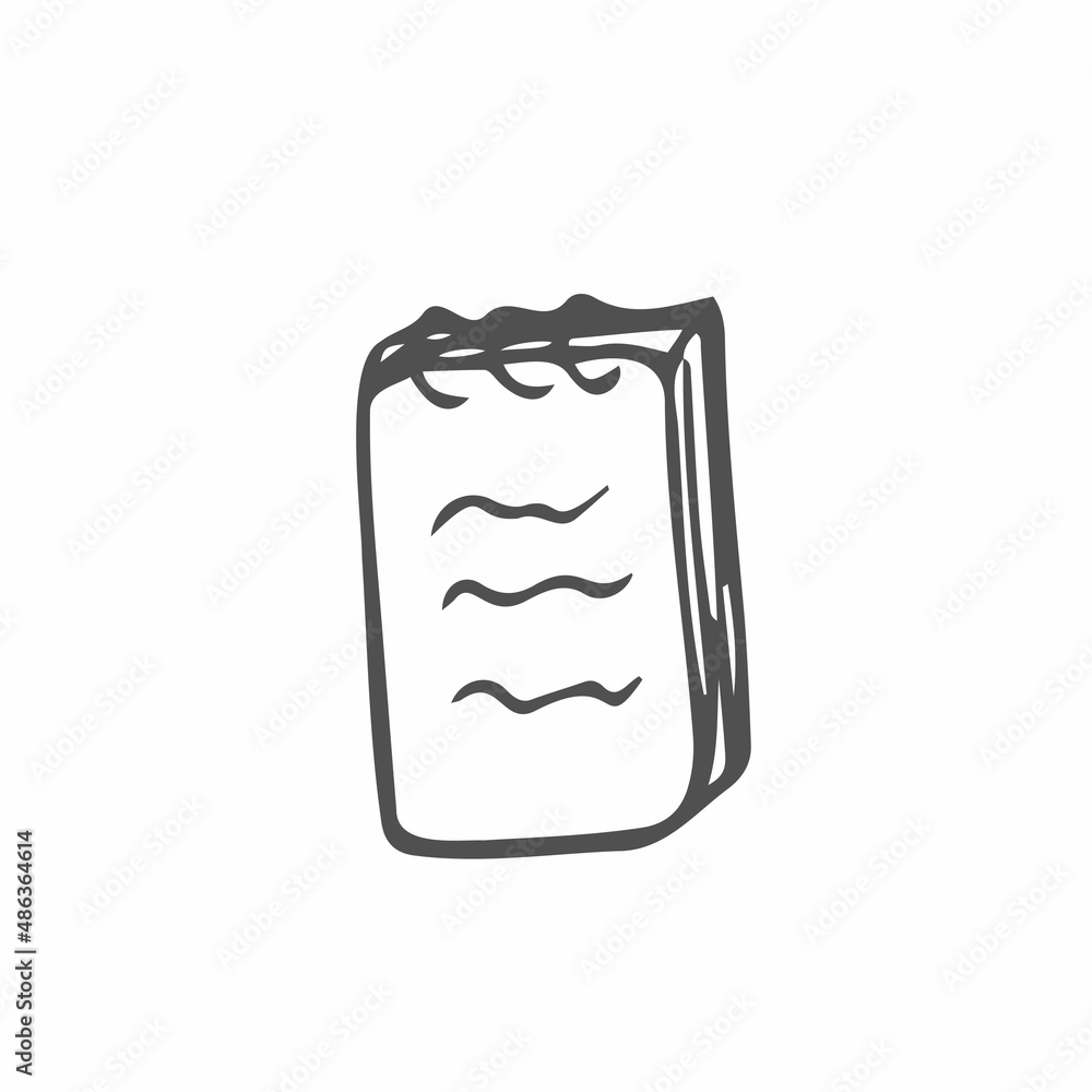 Sketch of notebook. Vector illustration with hand drawn leaf of notebook. Clip art. Sketch of notebook. Vector illustration with hand drawn leaf of notebook. Clip art.