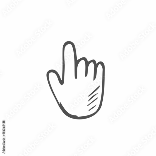 Clicking pointer doodle, hand drawn vector