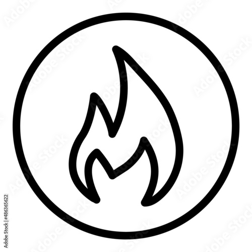 Flame Flat Icon Isolated On White Background