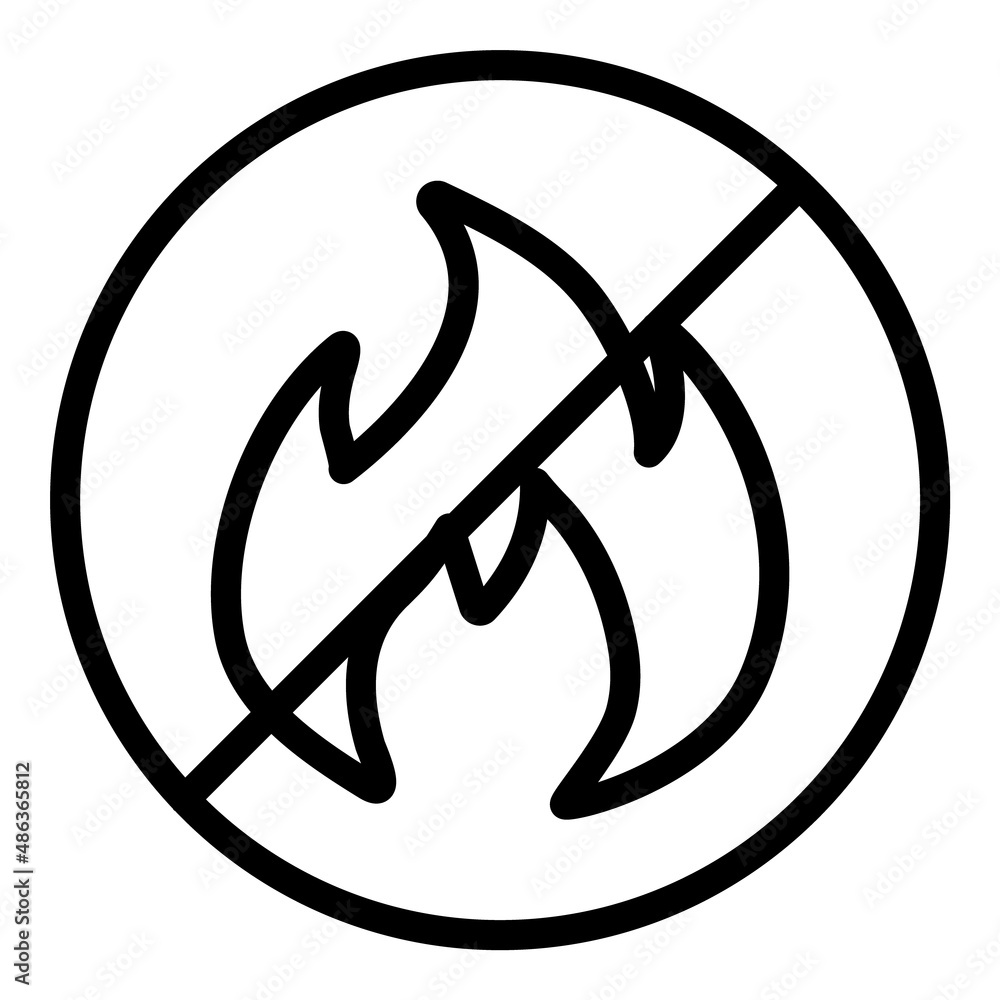No Fire Flat Icon Isolated On White Background No Fire Flat Icon Isolated On White Background