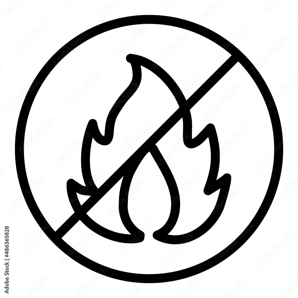 No Fire Flat Icon Isolated On White Background No Fire Flat Icon Isolated On White Background