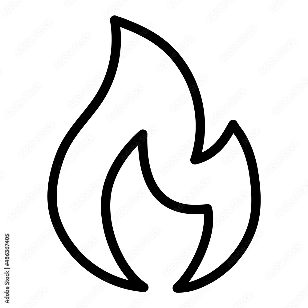 Flame Flat Icon Isolated On White Background Flame Flat Icon Isolated On White Background