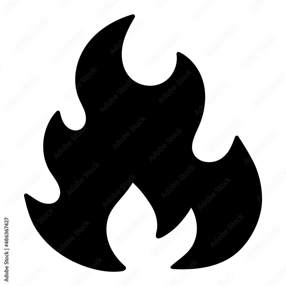 Flame Flat Icon Isolated On White Background Flame Flat Icon Isolated On White Background