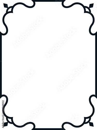 Black and white border frame board. Vector background. Simple rectangular billboard, plaque, signboard or label 