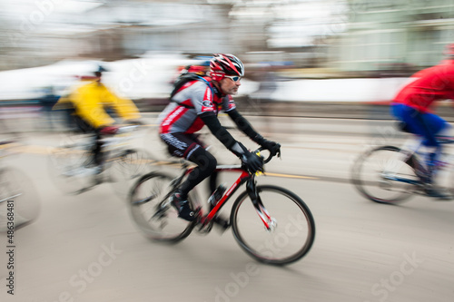 Man in a road biking race © Matea Michelangeli