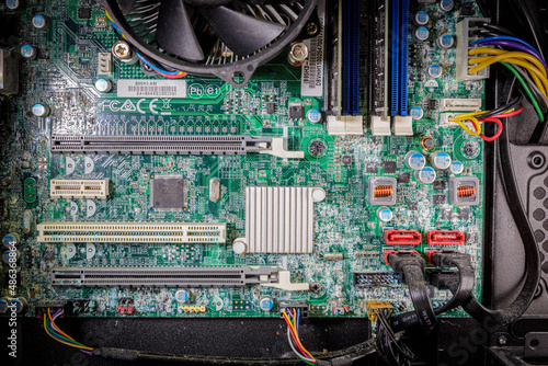 Εκτύπωση καμβά a mainboard of a computer is corroded due to water penetration