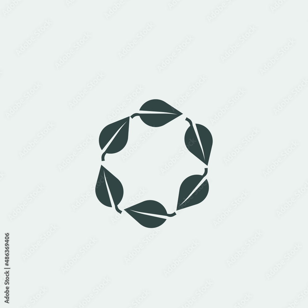 Obraz premium Leaves vector icon illustration sign