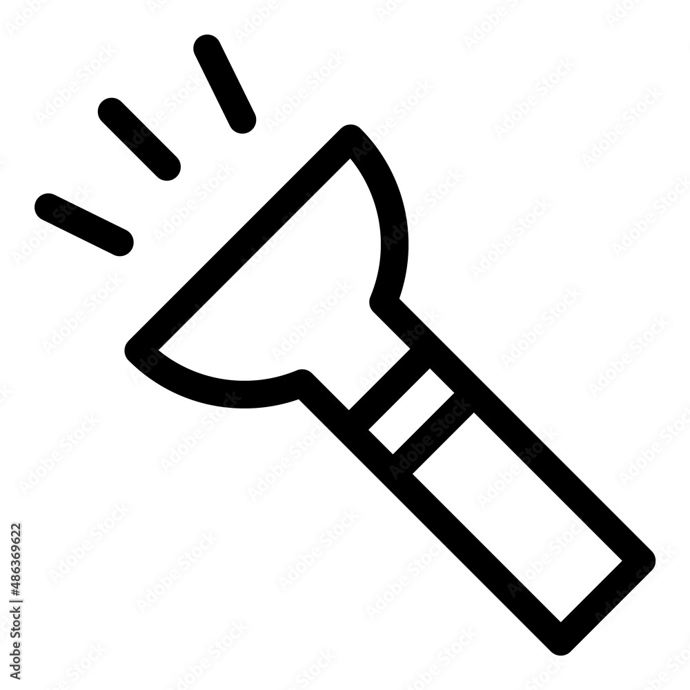Flashlight Flat Icon Isolated On White Background Flashlight Flat Icon Isolated On White Background