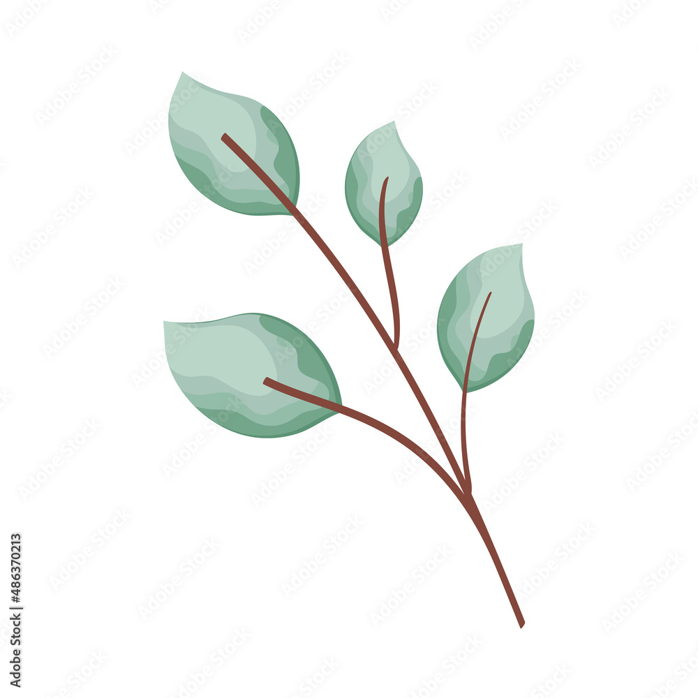 Obraz premium branch with leafs watercolour