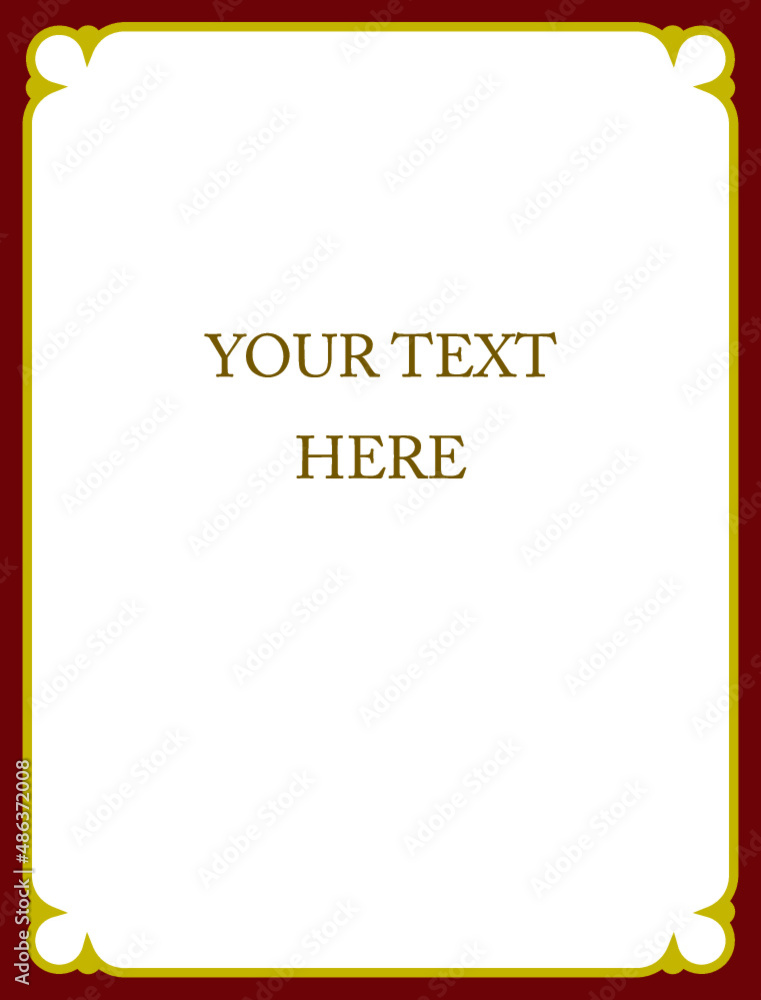 Red border frame board. Vector background. Simple rectangular billboard