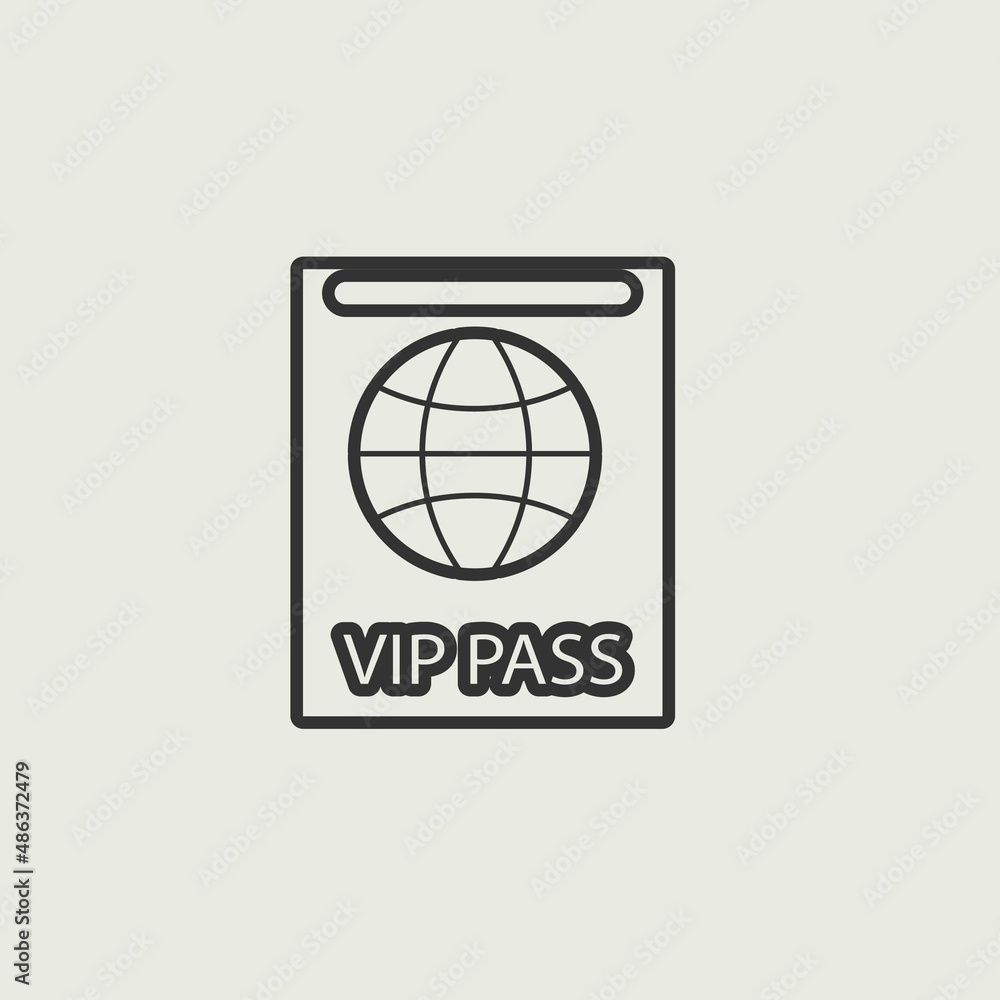 Vip_pass vector icon illustration sign Vip_pass vector icon illustration sign