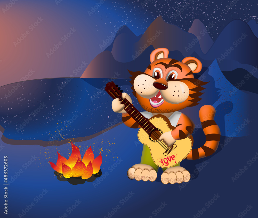 Tiger. Character mascot for travel company
