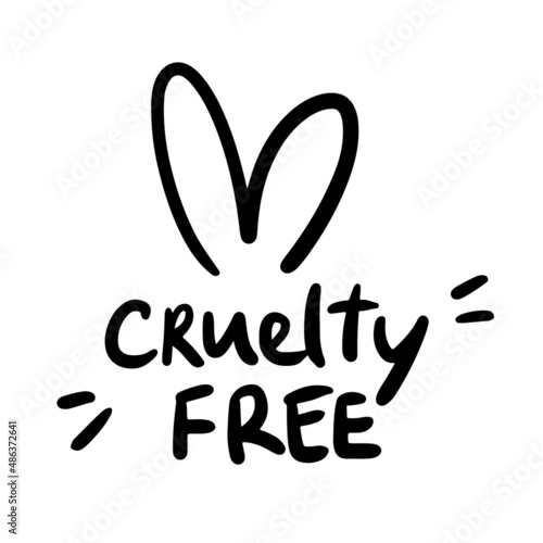 Icon for Cruelty Free products. Rabbit ears illustration
