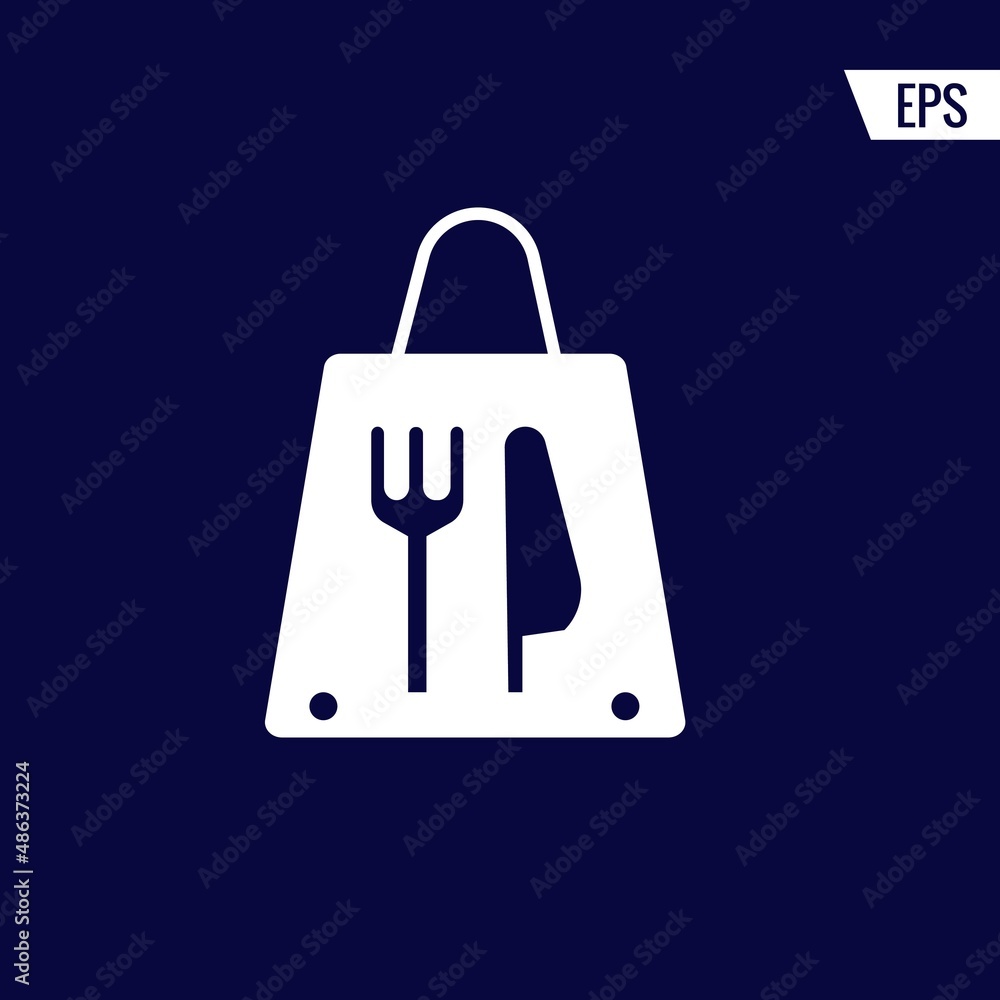 Take away bag vector icon illustration sign Take away bag vector icon illustration sign