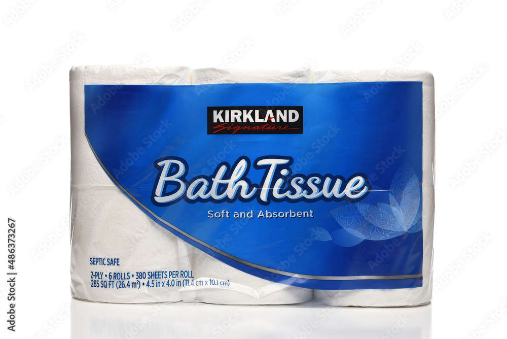IRVINE, CALIFORNIA - 10 FEB 2022: A package of Kirkland Signature Bath  Tissue, a Costco Wholesale Private Label product. Stock Photo | Adobe Stock