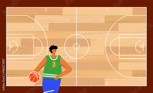 Basketball parquet floor