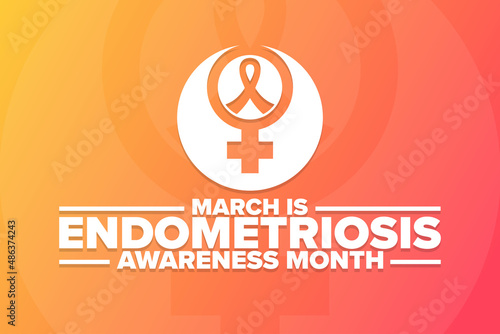 March is Endometriosis Awareness Month. Holiday concept. Template for background, banner, card, poster with text inscription. Vector EPS10 illustration.
