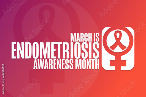 March is Endometriosis Awareness Month. Holiday concept. Template for background, banner, card, poster with text inscription. Vector EPS10 illustration.