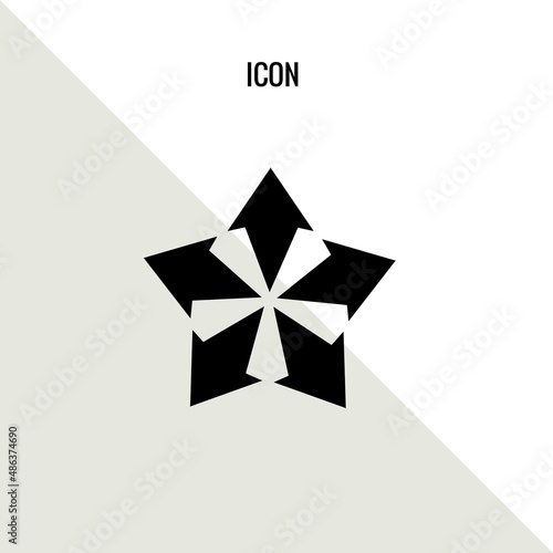 Five way direction vector icon illustration sign