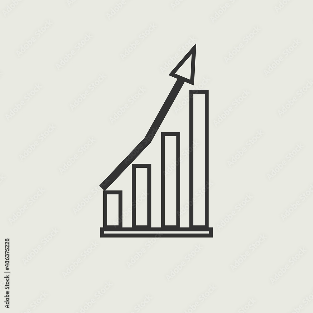 growth graph  vector icon illustration sign