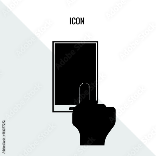 Touch screen phone vector icon illustration sign