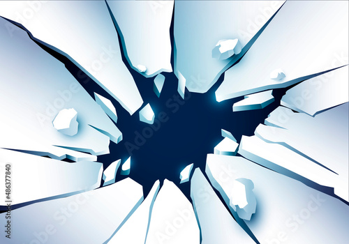 Broken Ice Or Crumbling White Wall Background