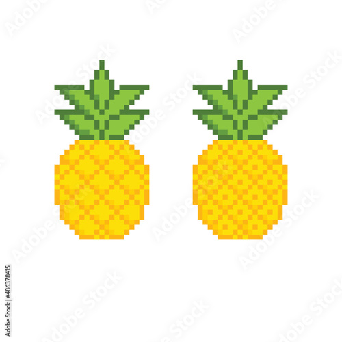 pixel pineapple icon vector pixel art element for 8 bit game