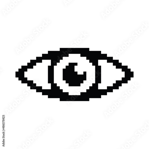 pixel  eye icon vector pixel art element for 8 bit game