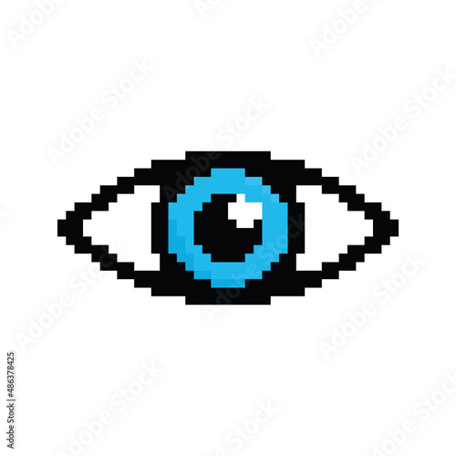 pixel  eye icon vector pixel art element for 8 bit game