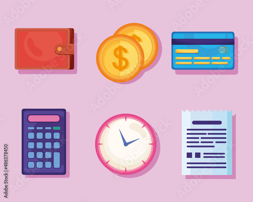 six budget management icons