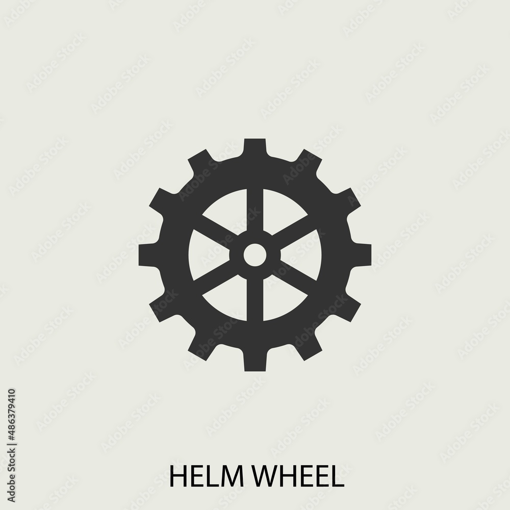 Helm_wheel vector icon illustration sign