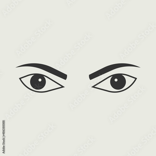 Woman eyes vector icon illustration sign