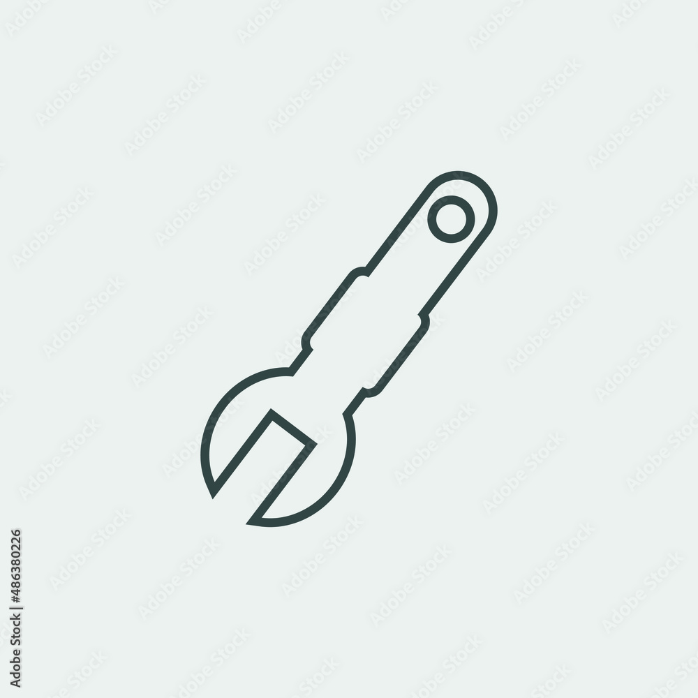 Wrench vector icon illustration sign Wrench vector icon illustration sign