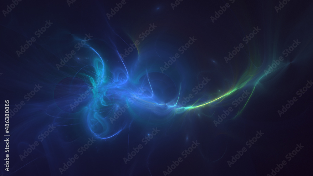 3D rendering abstract multicolor fractal light background