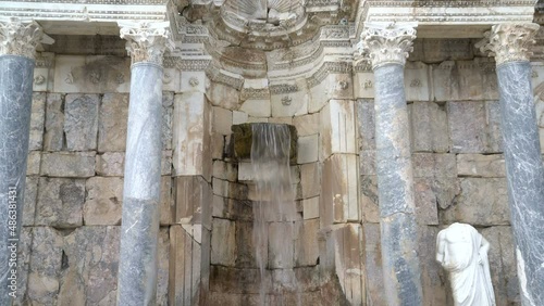 Sagalassos is the most important ancient city of the Roman Imperial Period. The monumental fountain uses a natural water source that is still active. Burdur – TURKEY