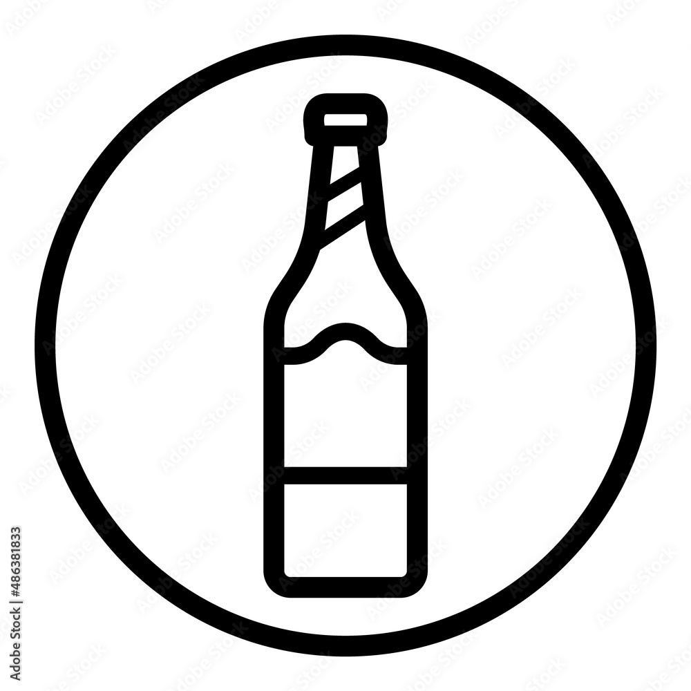 Bottle Flat Icon Isolated On White Background Bottle Flat Icon Isolated On White Background